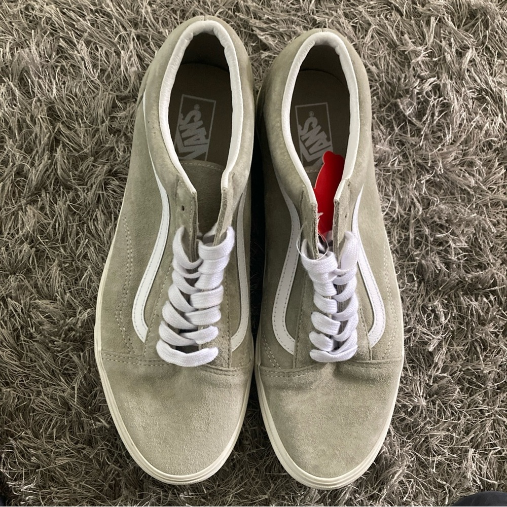 Men size 13 Ol Skool vans low top suede dull green